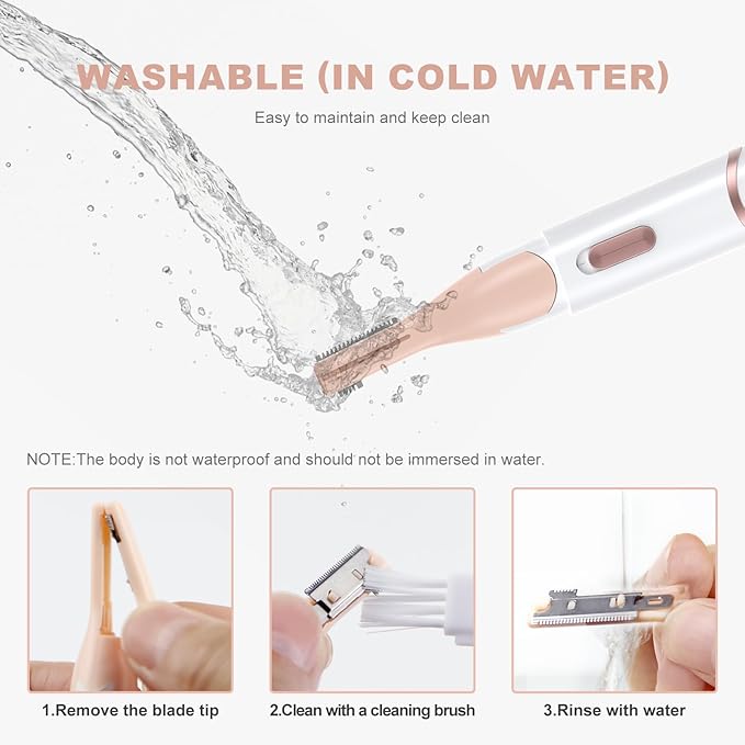 Eyebrow Trimmer, Women's Facial Hair Remover & Eyebrow Trimmer with Pivoting Head - Rechargeable Double-Sided Eyebrow Razor with Comb, Portable Eyebrow Razor Electric, Easy Cleaning (White)