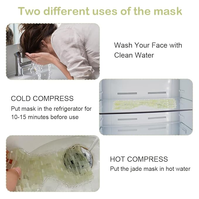 Face Mask, Relief Eye Mask, Natural stone Eye Mask, Skin Care Massage Tool for Swollen, Eliminate Wrinkles, Dark Circles