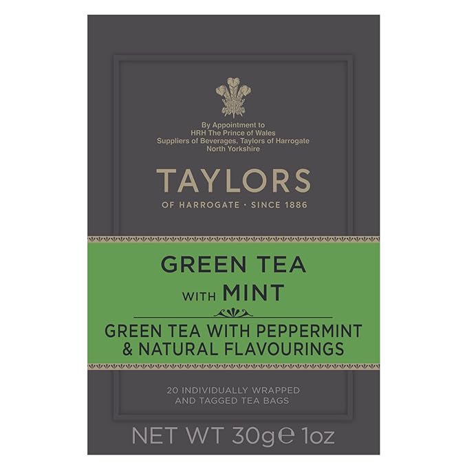 Taylors of Harrogate Green Tea with Mint, 20 Count (Pack of 2)