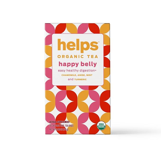 Helps Teas | Ginger Lemon, Happy Belly & Relax Tea Mix | Promotes Healthy Digestion Naturally Caffeine-Free | 16 Tea Bags Each
