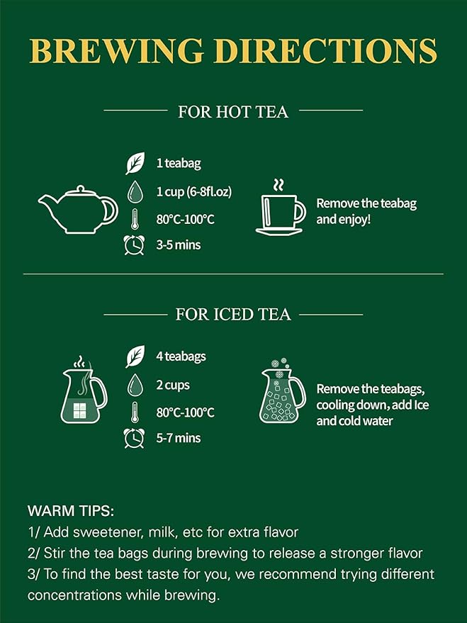 GLDNT Organic Sencha Tea Bags, Natural Organic Sencha Green Tea, Fresh & Smooth Flavor, Iced & Hot Tea, 100 Count