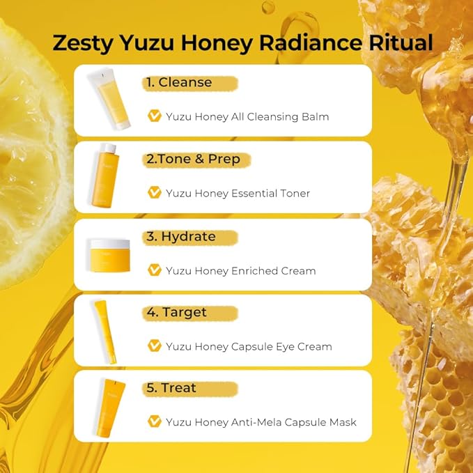 Yuzu Honey Essential Toner – Korean Hydrating Facial Toner with Honey, Propolis & Hyaluronic Acid, Boosts Radiance, Smooths Fine Lines, Nourishes Dry Skin, Serum-Like Texture, 8.45 fl.oz.