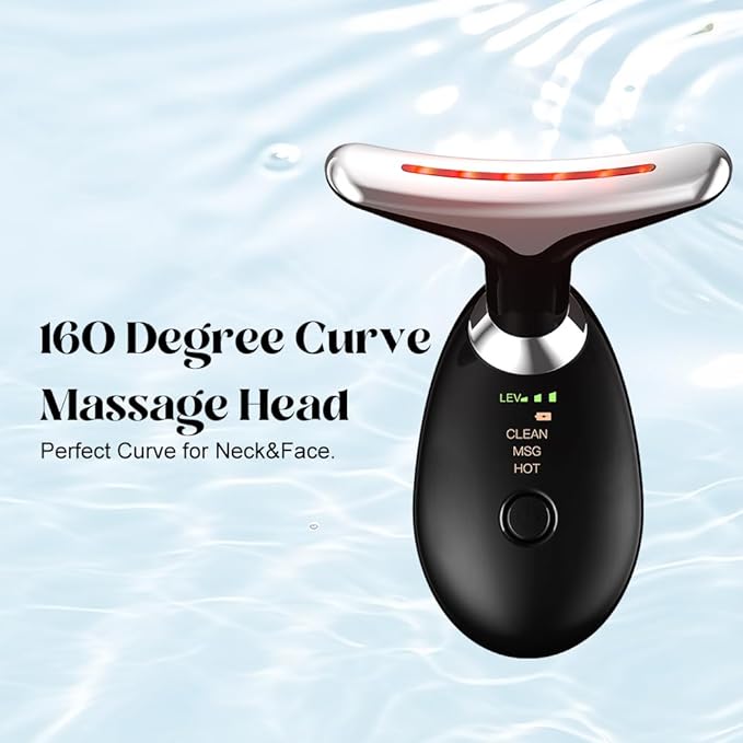 Neck Face Massager Face Sculpting Tool 3 Colour Modes and Vibration for Facial Massager for Double Chin (Black)