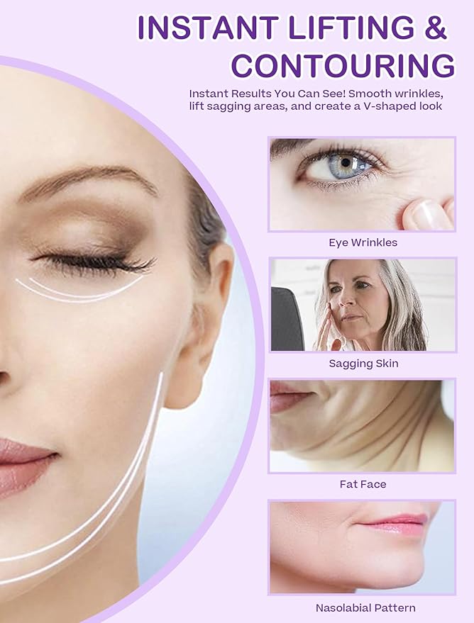 ACADA Face Lift Tape Invisible with String 120pcs Face Tapes with 15 Dark Bands Face Tapes