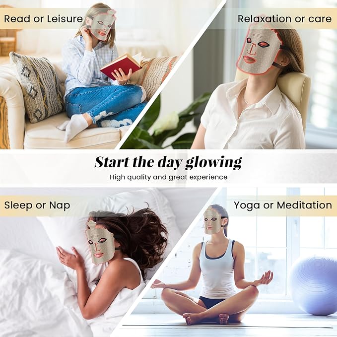 Red Light Therapy Mask for Face, Wireless 7 Colors Led Face Mask Light Therapy, Portable Face Light Therapy, Red Light Therapy Mask Skin Care, for Wrinkle Reduction Anti Aging, Improve Skin