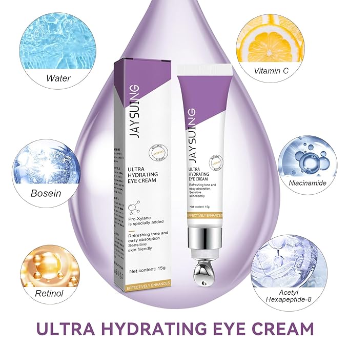 Eye Serum Under Eye Cream, Dark Circle and Puffiness Treatment - Hydrating Eye Cream for Wrinkles, Reduce Fine Lines, Bags Under Eyes