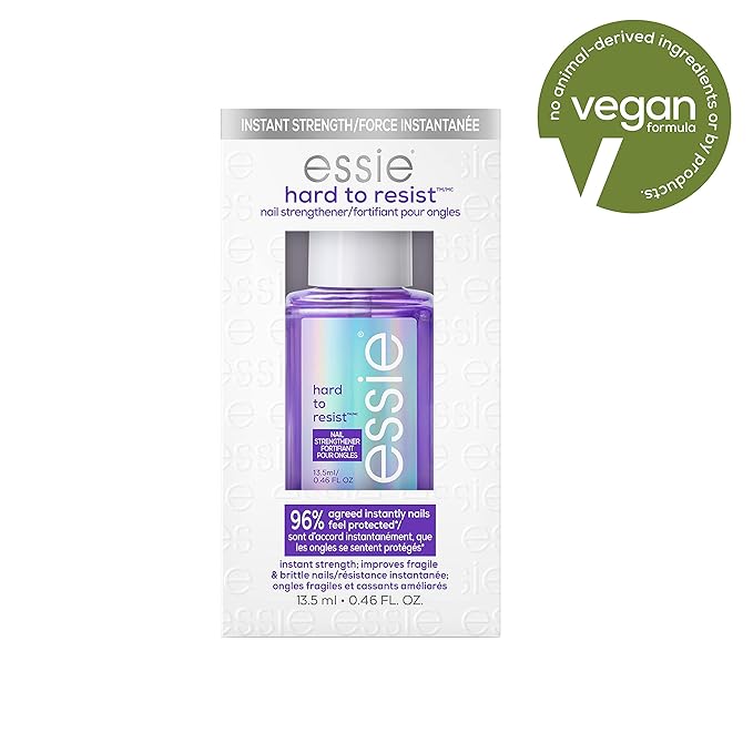 essie Nail Care, 8-Free Vegan, Hard To Resist Nail Strengthener, Neutralize & Brighten, violet, 0.46 fl oz