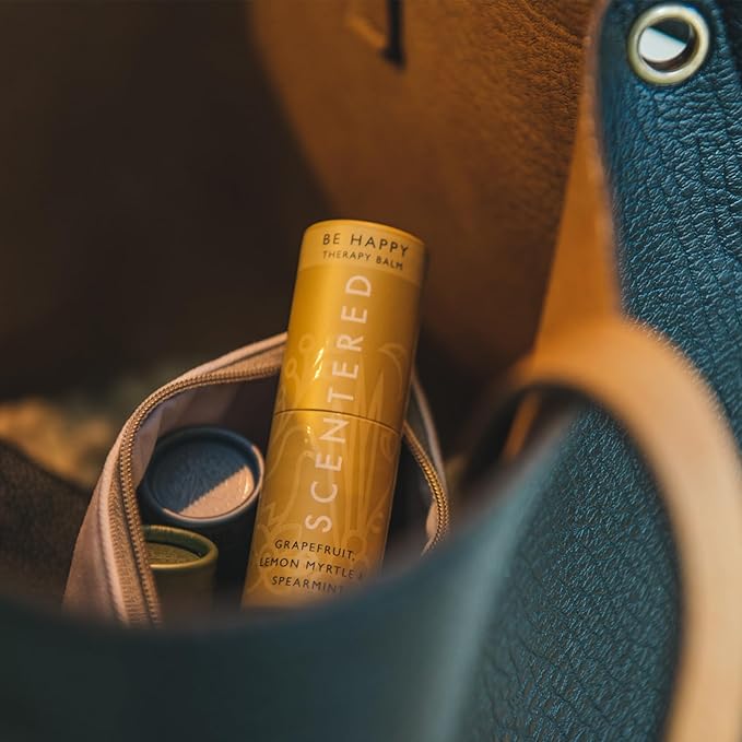 Scentered Aromatherapy Balm Stick Duo for Stress Relief & Positivity - Roll On Essential Oil Blends of Grapefruit, Lemon, Chamomile - Aromatherapy Gifts for Women - De-Stress & Happy