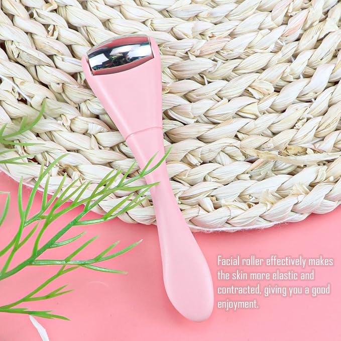 Eye Roller Face Roller Mini Ice Roller Facial Massage Roller Eye Cream Applicator Handheld Metal Eye Roller Skin Care Tool for Relief Facial Puffiness