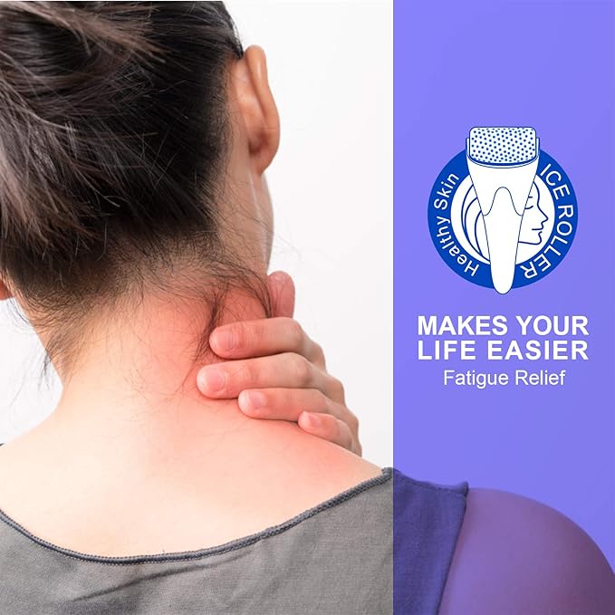 Teenitor Ice Roller, Cold Therapy for Face & Eye Puffiness Relief, Reduce Inflammation, Swelling, and Pain, Mint Scent, Red