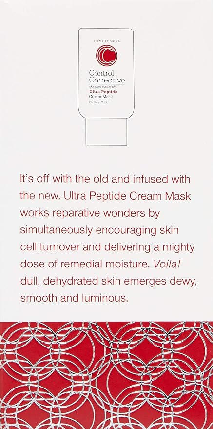 CONTROL CORRECTIVE Ultra Peptide Cream Mask, 2.5 Oz - Advanced Peptide, Retinol & Lactic Acid Anti Aging Mask, Revitalize Collagen & Elastin Production To Smooth Skin, Restores Plumpness & Hydration