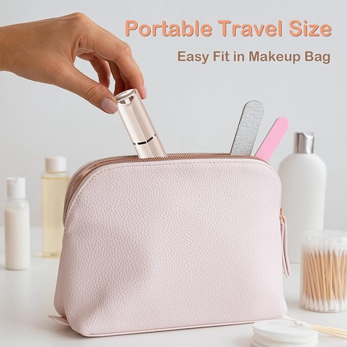 Facial Hair Removal Eyebrow Trimmer - Facial Shaver Device 2 in 1 Remover for Face Peach Fuzz Eyebrow Nose Ear Hair Chin Lips Armpit with LED Light Rechargeable for Women Men Travel Size (Gold)