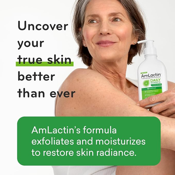 AmLactin Intensive Healing Body Lotion for Dry Skin – 14.1 oz Pump Bottle & Daily Nourish 12%-14.1 oz Body Lotion with 12% Lactic Acid-Exfoliator and Moisturizer for Dry Skin