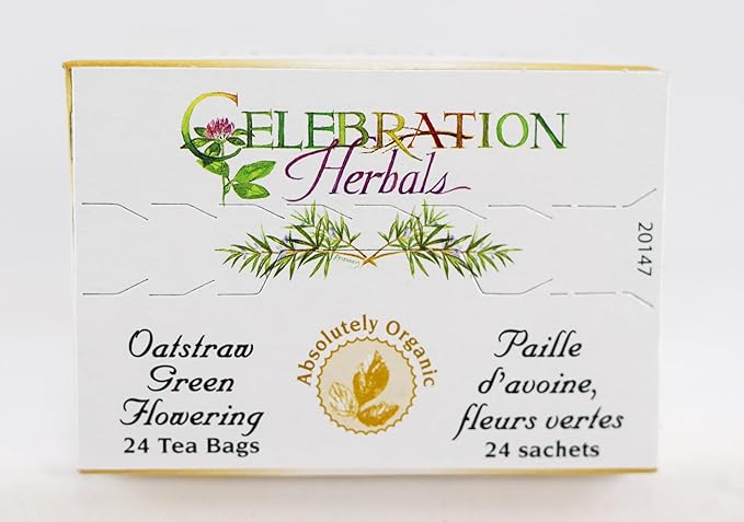 CELEBRATION HERBALS Organic Oatstraw Green Flowering Tea, 24 CT