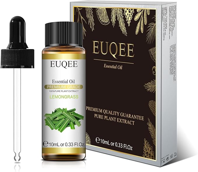Lemongrass Essential Oil 0.33 oz/10 ml Premium Essential Oil for Diffusers, Humidifier, Candle Making, DIY Soap