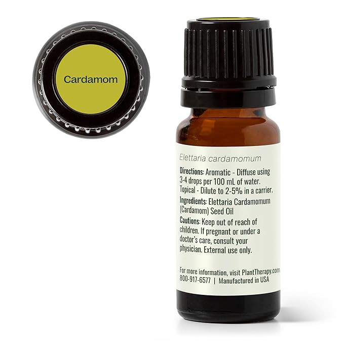 Plant Therapy Cardamom Essential Oil 10 mL (1/3 oz) 100% Pure, Undiluted, Therapeutic Grade