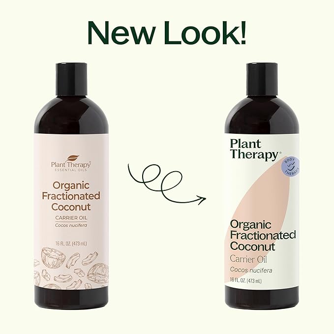 Plant Therapy Essential Oils Organic Fractionated Coconut Oil for Skin, Hair, Body 100% Pure, USDA Certified, Natural Moisturizer, Massage & Aromatherapy Liquid Carrier Oil 32 oz, Pump
