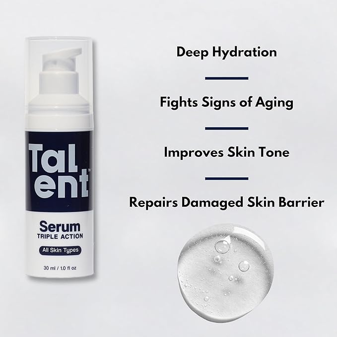 Talent Complete Skincare Set for Men – 90 Day Supply, Korean Skincare, EWG Verified, Fragrance-Free Cleanser, Exfoliator, Serum & Moisturizer, Full Routine Kit