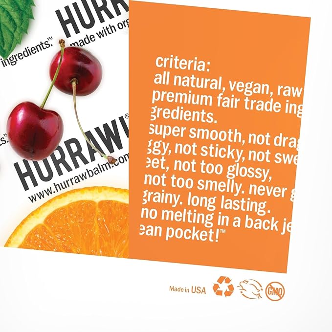 Hurraw! Watermelon Lip Balm, 3 Pack: Organic, Certified Vegan, Cruelty and Gluten Free. Non-GMO, 100% Natural Ingredients. Bee, Shea, Soy and Palm Free. Made in USA