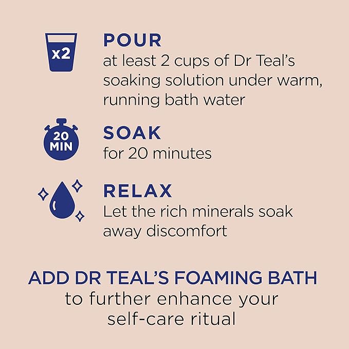 Dr Teal's Salt Soak with Pure Epsom Salt, Shea Butter & Almond, 3 lbs