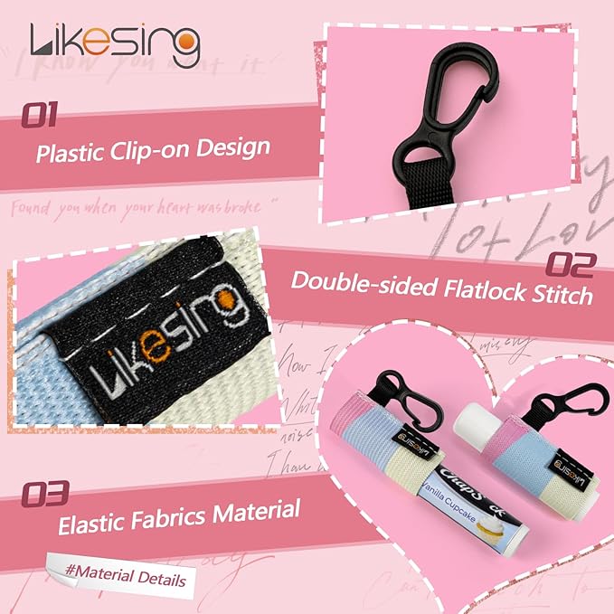 Chapstick Holder Key Chain, Lip Balm Holder for Chapstick Lip Gloss, Elastic Sleeve Chapstick Keychain Holder for Keys Purse Lanyard Gift for Women Girls (Color Clash, 4pcs)