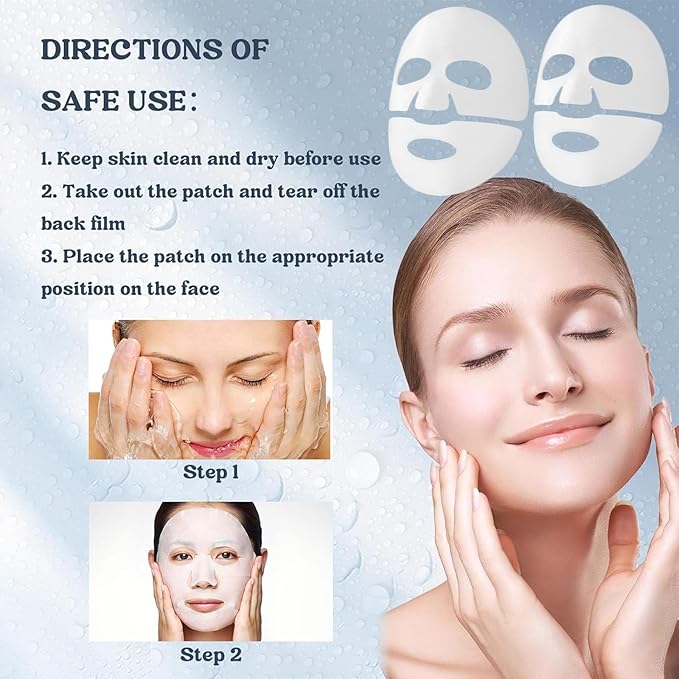 Deep Collagen Face Mask, Bio-Collagen Korean Overnight Hydrogel Mask, Anti Wrinkle Firming Lifting Korean Collagen Films for Improve Skin Elasticity,Firming And Moisturizing 5 Pack