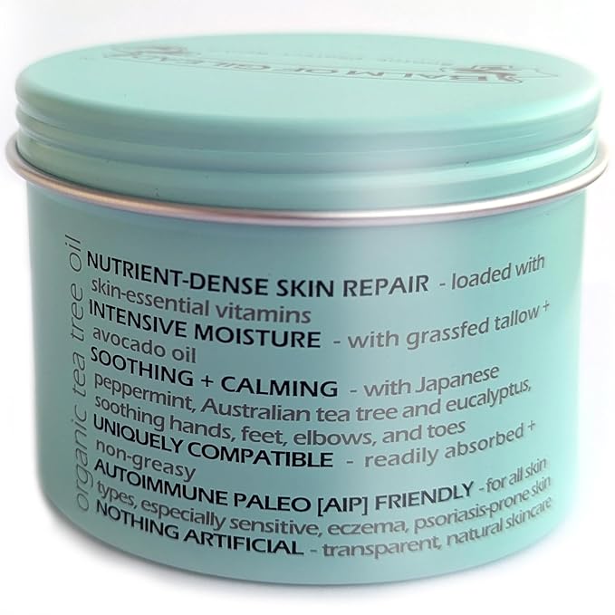 BALM OF GILEAD Foot Cream with Tea Tree and Eucalyptus, Antifungal Cream - Intensive Athletes Foot Treatment for Dry Cracked Heels and Feet, Nail Ringworm Treatment, Body Skin Advanced Soothing Cream