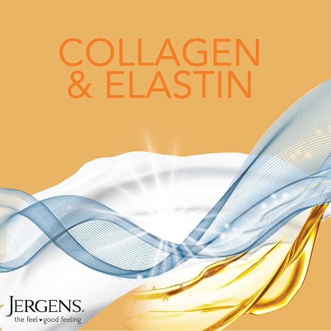Jergens Skin Firming Body Lotion for Dry to Extra Dry Skin, Skin Tightening Cream with Collagen and Elastin, Dermatologist Tested, Hydralucence Blend Formula, 16.8 Oz, Pack of 3