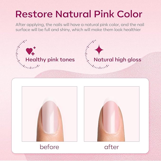 Modelones Nail Strengthener for Thin Nails and Growth, Treatment Repair Damaged Nails, Hardener Extra Strong Nail Care Quick Dry Base Coat Nail Polish, 0.5 oz, 1-Pack