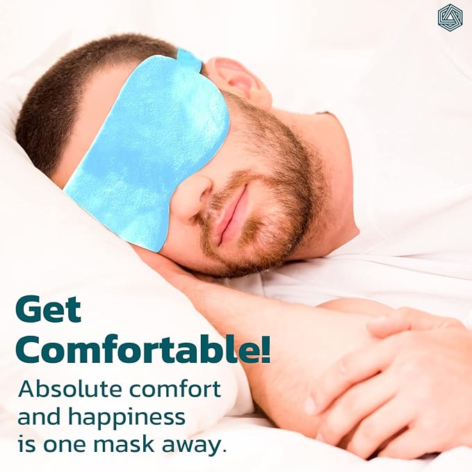 Polyester Eye Mask Cooling Gel With Beads For Dark Circles, Dry Eyes, Cooling Eyes, Redness, Eye Patches Eye Cooling Gel Pad Stretchable With Sleeping Mask Eye Relaxing For Women&Men -Blue
