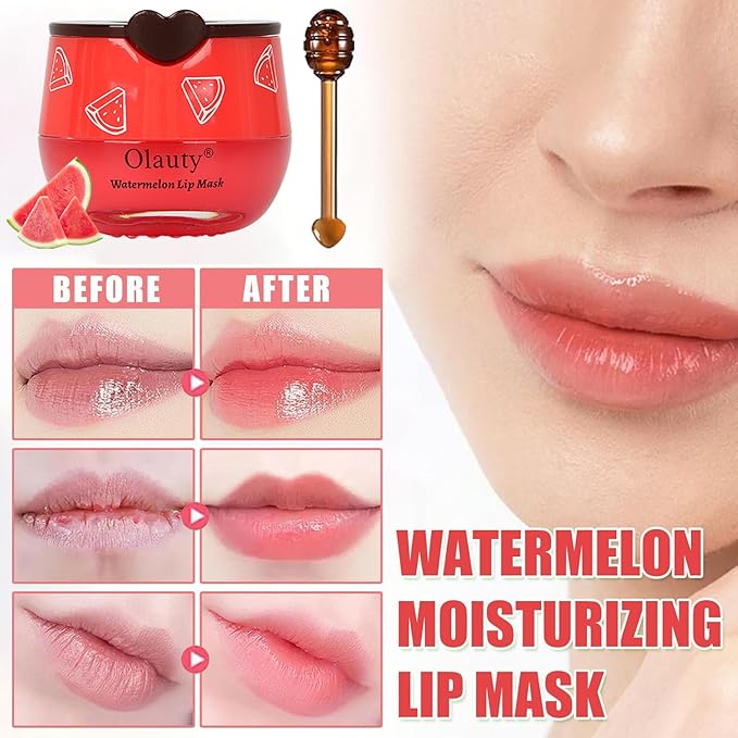 6 PCS Bee Lip Balm Honey Pot, Fruity Lip Sleeping Mask,Hydrating Prevention Dry and Cracked Lip Scrubs Exfoliator Lip Care,Moisturizing Lip Mask Overnight Reduces Lip Lines