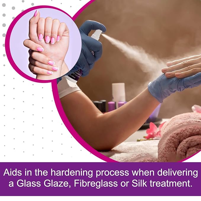 Backscratchers Extreme Glass Glaze Kikr Spray Activator - Quick Dry Nail Resin Mist - 8 Fluid Ounce