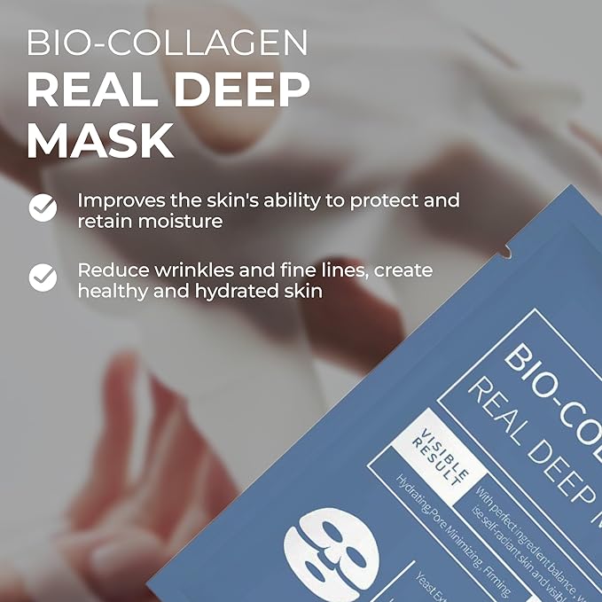 Bio Collagen Real Deep Hydration Mask ā Advanced Pore Minimizing, Firming, Wrinkle-Reducing, Skin-Nourishing & Revitalizing Facial Treatment.