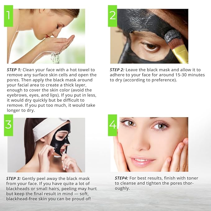 Blackhead Remover Mask, Charcoal Peel Off Face Mask, Blackhead Remover, Pore Cleaner for Men & Women, 2.7 fl oz