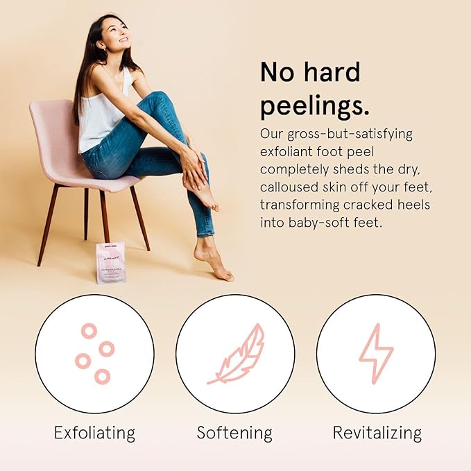 grace & stella Award-Winning Foot Peel Mask - Foot Peeling Mask with Aloe Vera - Moisturizing Foot Mask for Dry Cracked Feet - Foot Exfoliator for Baby Soft Feet (4 Pairs, Lavender)