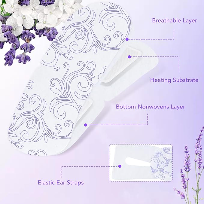 XPCARE 48 Pack Steam Eye Masks for Dry Eyes, Self Heated Steam Warm Eye Mask, Disposable Heated Eye Mask for Dark Circles, Puffy Eyes, Relief Stress Eye Fatigue(Lavender)