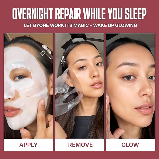 BYONE Bio Collagen Face Mask ā Hydrating & Anti-Aging Sheet Mask for Glowing Skin ā Natural Korean Skincare ā Firming, Moisturizing & Soothing ā 4 Pack
