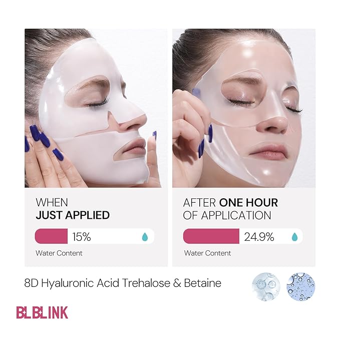 4 Pack Moisturizing Collagen Firming Hydrogel Mask 34gx20ea, Overnight Repair for Dry Skin, Collagen Face Masks, Firming & Anti-Aging, Hydrating Face Masks,Skincare