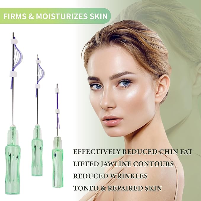 elves Pdo Threads Multi for Face and Whole Body Lift/Multi Threads Pdo with Blunt L Tip/Comes With The Pilot/Starter Tip/ 20pieces (21G50mm)
