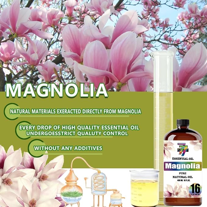 Magnolia Essential Oil(16oz / 480ml) - Magnolia Oils Used in diffusers, humidifiers, Home Baths, Cleaning Products, Yoga, DIY Soaps and DIY Scented Candles
