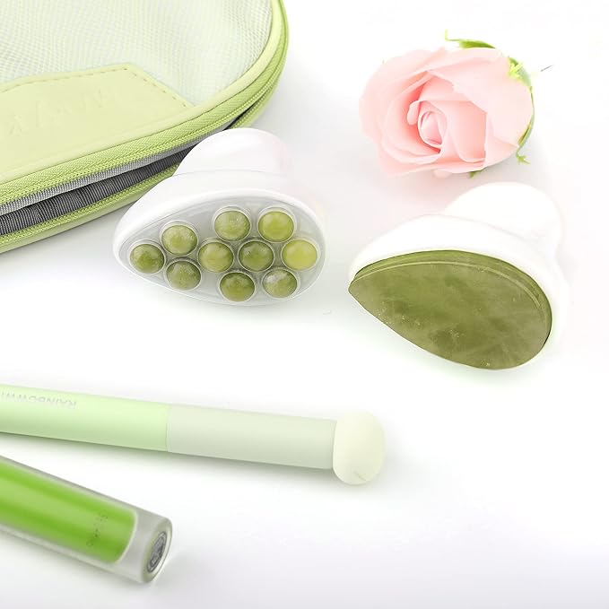 Jade Roller & Gua Sha Facial Tools Face Roller for Skin Care,Facial Roller Gua Sha Tool for Puffiness and Redness Reducing Skin Care Routine