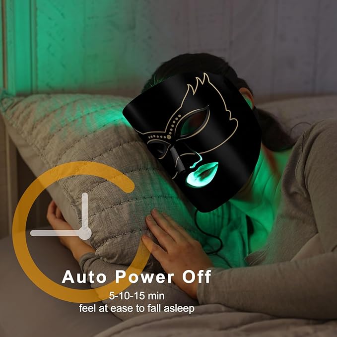 LED Face Mask Light Therapy Facial Mask for Skin Rejuvenation and Treatment Red Blue Infrared Light Therapy Device 7 Colors with High-Intensity LEDs, Beauty Skin Care