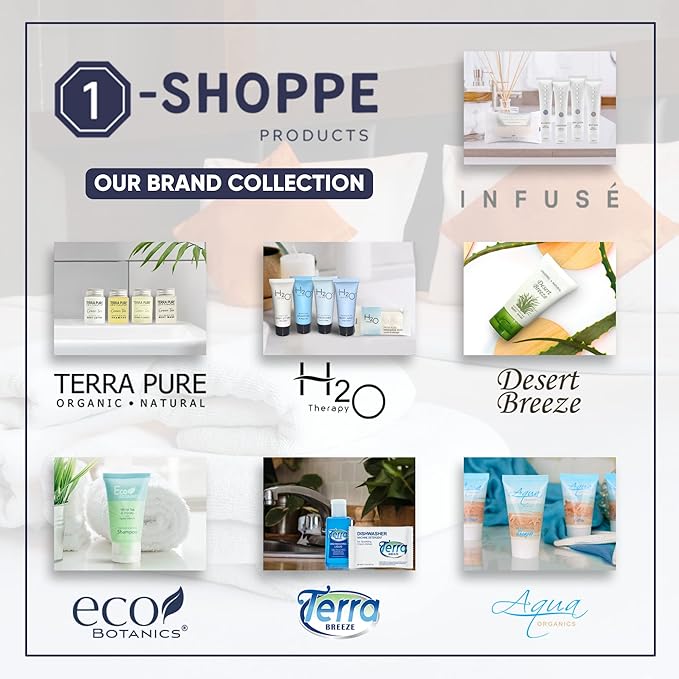 Terra Pure Desert Breeze Hotel Soaps & Toiletries Bulk Set | 1-Shoppe Amenities Kit | 1oz Shampoo & Conditioner, Body Wash, Lotion, Bar Soap | Travel Size | 75 Pieces