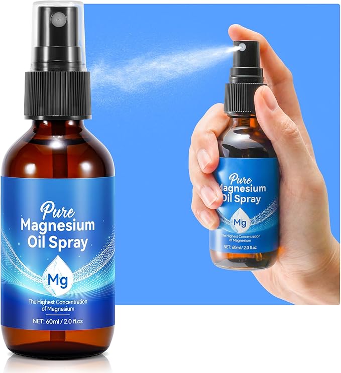 Magnesium Oil Spray, Pure Magnesium Oil Spray for Feet, Topical Magnesium in Bottle, Fast Absorption, Unclog Pores, Perfect for Sports, Relaxing & Sleep, 2 Fl.Oz