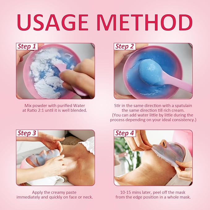 Jelly Mask for Facial Professional - Bulgarian Rose Smooth Face Mask Skin Care, Hydrated Nourished Jelly Mask Powder, Gel Peel Off Mask for DIY Spa Salon, 17.6Fl Oz