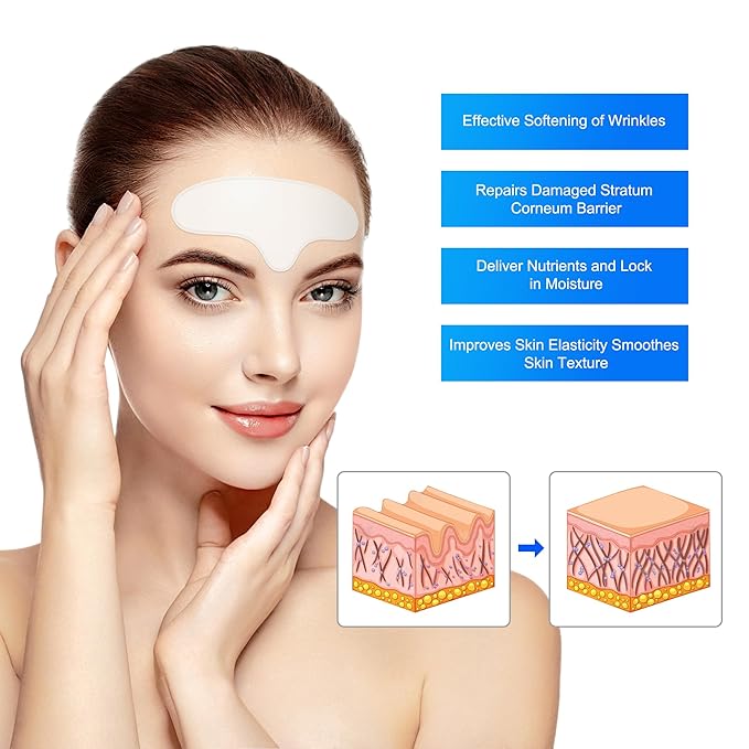 Forehead Wrinkle Patches 20pcs, anti wrinkle patches for all skin types with Collagen and Vitamin E, Forehead Wrinkles Treatment for deep forehead wrinkle remover