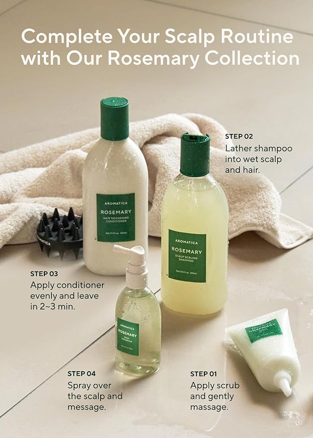 AROMATICA Root Enhancer Rosemary oil for hair growth – Flaky & Itchy & Dry Scalp Treatment – Hair Oil for Scalp Exfoliator & Detox – Free from Sulfate, Silicone, and Paraben (3.38oz)