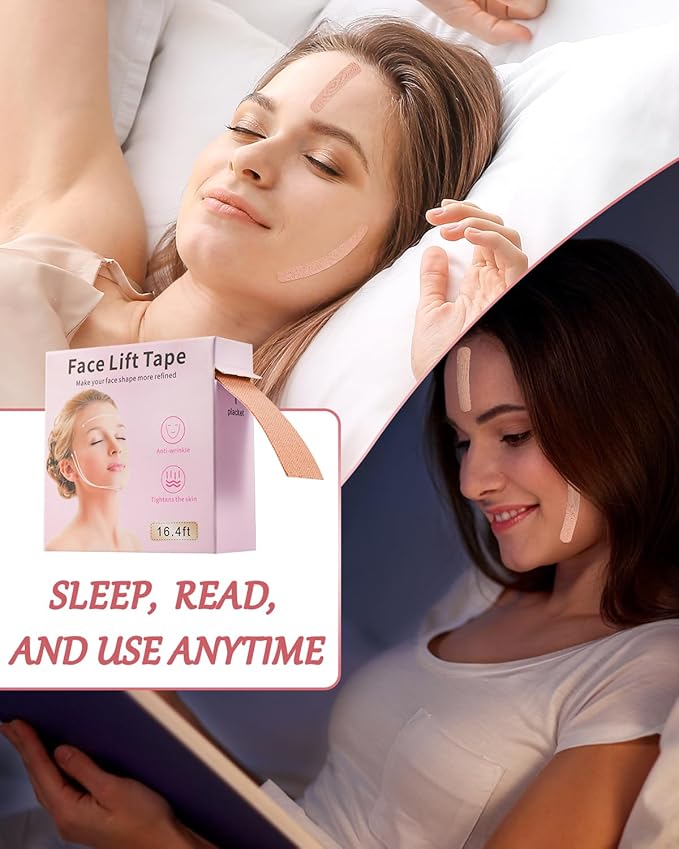 Anti-wrinkle Face Tape,3 Individually Wrapped Boxes of Premium Face Lifting Strap,Skin Tone Skin Tape for Face