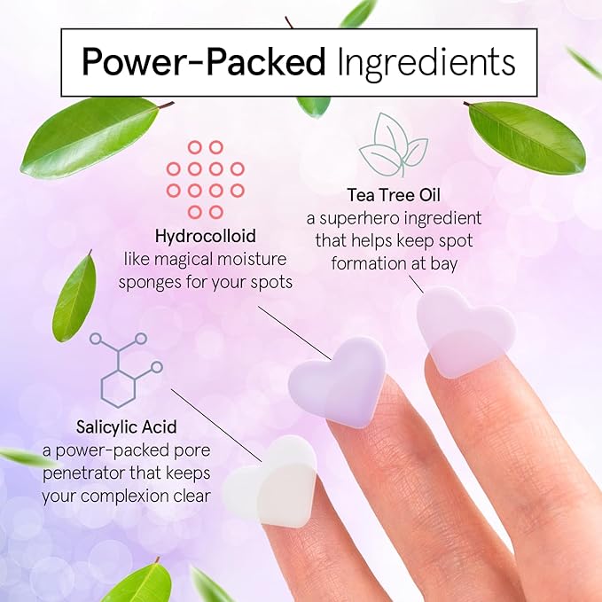 grace & stella Pimple Patches for Face- Heart Hydrocolloid Zit Stickers that Help Soothe & Conceal Breakouts - Colorful Covers for Acne Prone Skin - Dermatologist-Tested, Vegan (Heart, 36 Count)