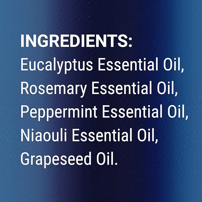 Breathe Essential Oil Roll-On Blend 10 ml - Pure Eucalyptus, Peppermint & Rosemary Oils Roller for Clear Breathing & Respiratory Support - Nexon Botanics